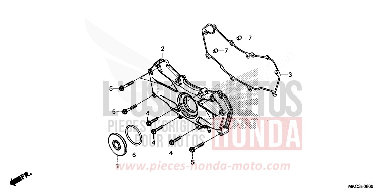 COUVERCLE MOTEUR AVANT de Gold Wing DARKNESS BLACK METALLIC (NH463) de 2018